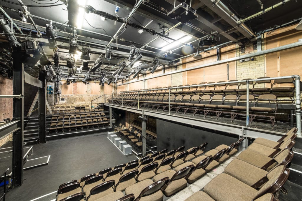 Inside Studio 1 auditorium at Arcola Theatre